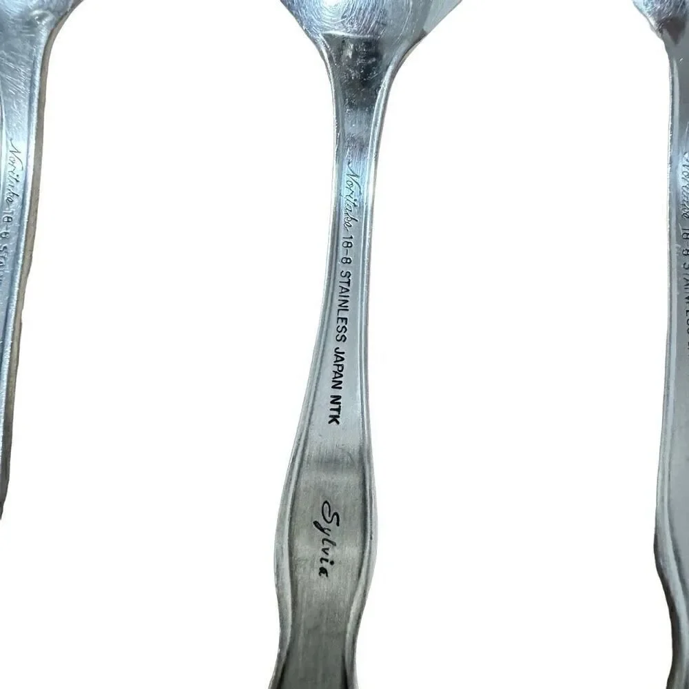 Noritake 18-8 Stainless Japan NTK Sylvia Flatware Silverware Teaspoon Set of 4